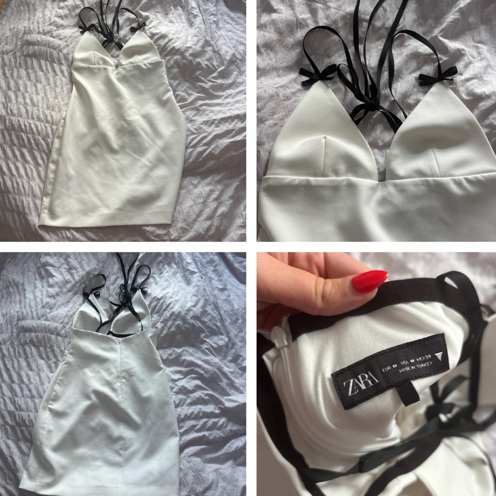 Zara Monochrome Dress with Black Accents